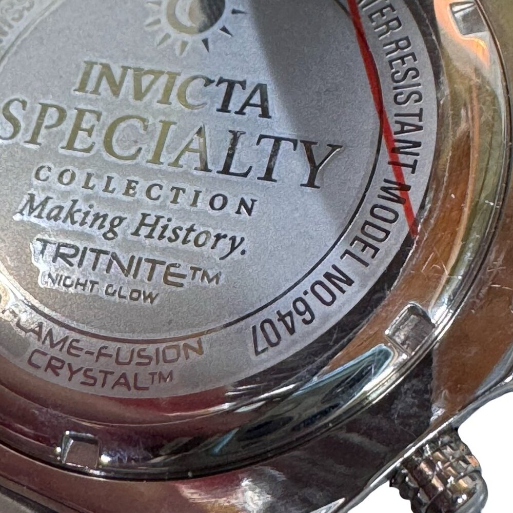 Invicta Mens Specialty Tritnite Night Glow Watch Stainless Steel Black  6407 - Picture 6 of 11